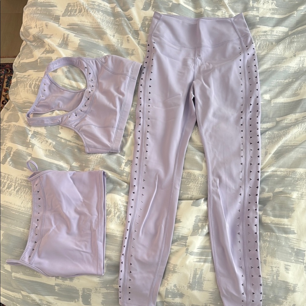 Lavender Activewear Set with Cutout Details